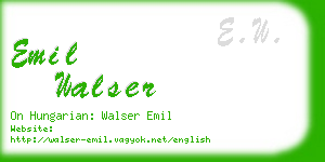 emil walser business card